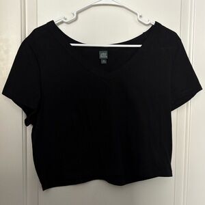 Wild Fable Black V-Neck Crop Top